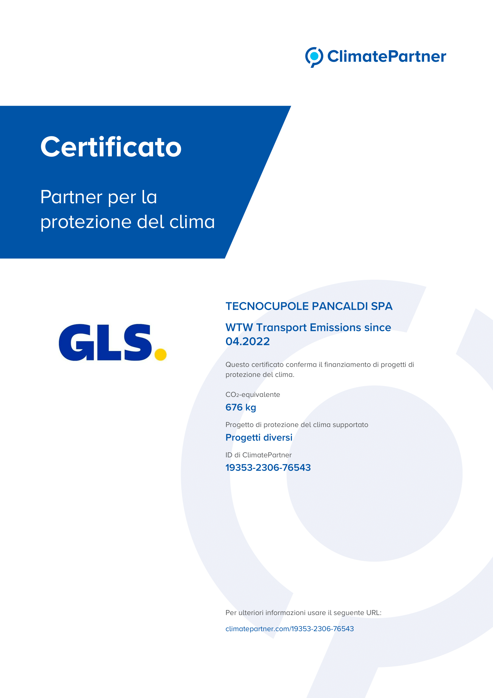 Certificato Progetti protezioni clima